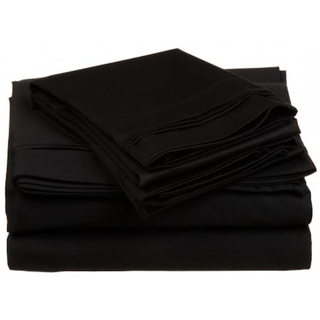 Superior  Egyptian Cotton 650 Thread Count Solid Sheet Set  Twin-Black 650TWSH SLBK